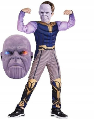Strój Przebranie Thanos Zestaw Maska Led 134/140