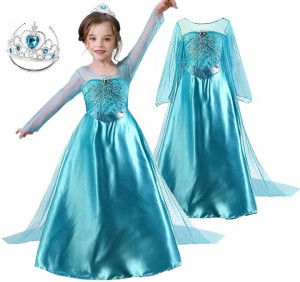 Strój Sukienka Elsa Elza Długa Suknia 110/116 5-6l