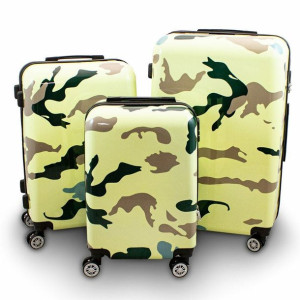 Zestaw Walizek 3w1 Berwin Camouflage Poliwęglan Lekkie Na Kółkach