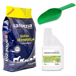 Zestaw dla królików Sandezia sucha dezynfekcja 4kg kokcidin + gratis