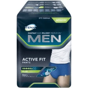 Tena Men Active Fit Pants, majtki chłonne, rozmiar L, 95-130 cm, Plus, 8szt