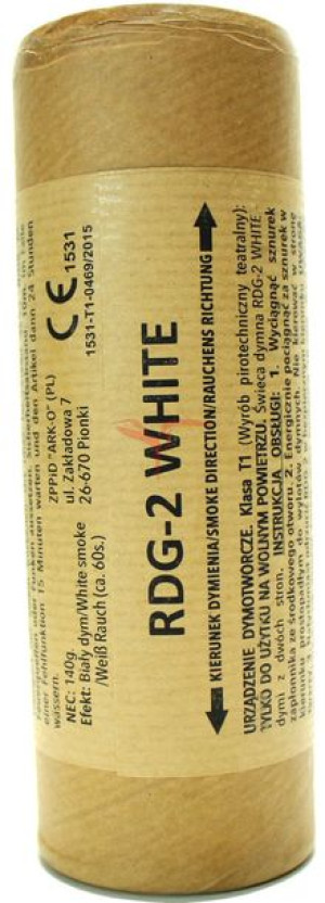 ŚWIECA DYMNA - Biała - Zawleczka - RDG-2-WHITE - Ark-O