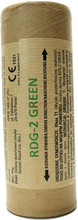 ŚWIECA DYMNA - Zielona - Zawleczka - RDG-2-GREEN - Ark-O