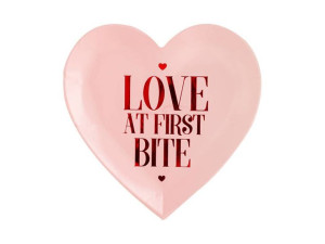 Talerzyki Serca - różowe - Love at first bite - 18,5 cm - 6 szt.