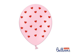 Balony 30 cm - Serca - Pastel Baby Pink - 50 szt.