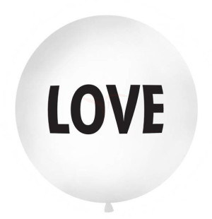 Balon 1 m - Love - biały - czarny napis
