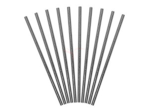 Słomki papierowe srebrne 19.5 cm - 10 szt.