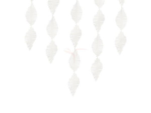 Girlanda z krepy - Frędzle - białe - 3 m