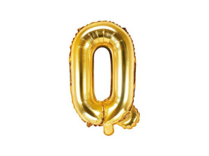 Balon foliowy Litera "Q" - 35 cm - złoty