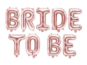 Balon foliowy Bride to be - 340 x 35 cm - różowe złoto