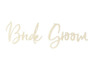 Zawieszki na krzesła - Bride Groom - naturalne drewno