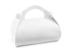 Ozdobne pudełka na ciasto - 16 x 8,5 x 9,5 cm - biały - 10 szt.