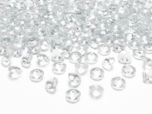 Diamentowe konfetti - 12 mm - bezbarwne - 100 szt.