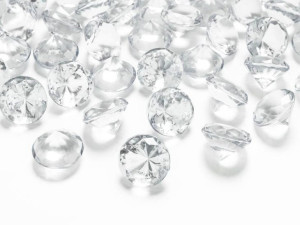 Diamentowe konfetti - 20mm - bezbarwne - 10 szt.