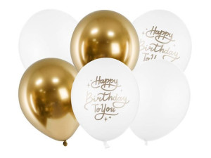 Balony 30 cm - Happy Birthday To You - mix - 6 szt.