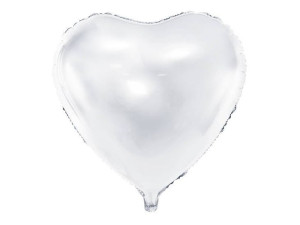 Balon foliowy Serce - 61 cm - biały