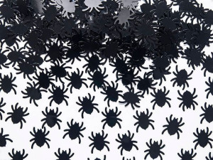 Konfetti Pająki - 1,2 x 1,2 cm - czarne - 15 g