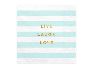 Serwetki Live Laugh Love - jasny niebieski - 20szt