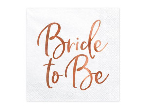Serwetki Bride to Be - różowe złoto - 20szt.