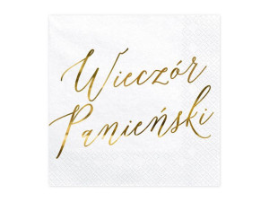 Serwetki Wieczór panieński - biały - 33x33cm