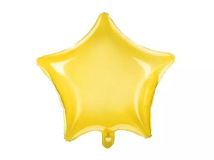 Transparentny Balon foliowy Gwiazdka - 48cm - żółty