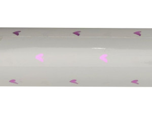 Papier Pakowy Premium - Biały - Fioletowe Serca - 70x200 cm
