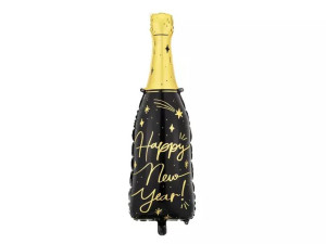 Balon foliowy Butelka Happy New Year - 39,5x98 cm - mix