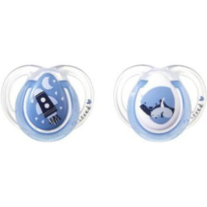 Tommee Tippee, smoczek silikonowy, ortodontyczny NIGHT TIME, od 0-6m. 2szt.