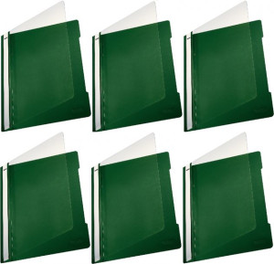 Skoroszyt plastikowy bez oczek Leitz A4 do 250 kartek zielony x6