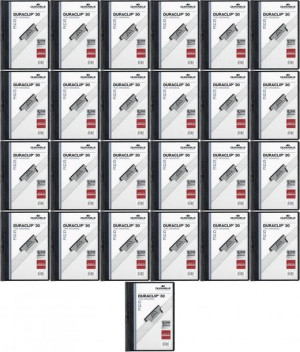 Skoroszyt zaciskowy Durable DuraClip A4 plastikowy do 30 kartek czarny x25