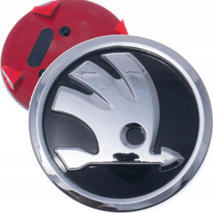 Skoda Emblemat Znaczek 90mm Srebrny Octavia Superb