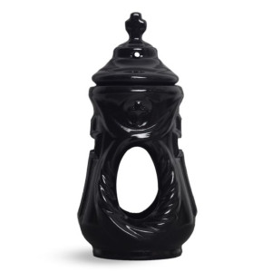 Znicz ceramiczny wianek czarny znicz ozdobny