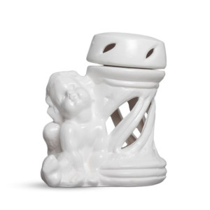 Znicz ceramiczny anioł marzyciel- biały