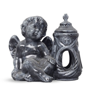 Znicz ceramiczny anioł lewy beton