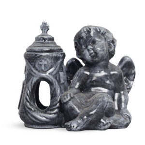 Znicz ceramiczny anioł prawy beton