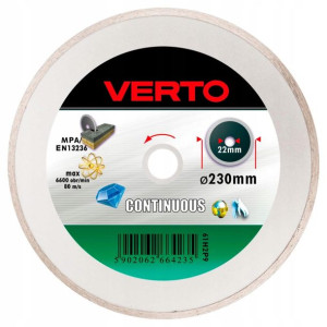 Tarcza diamentowa 230x22.2mm pełna VERTO 61H2P9