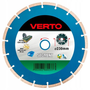 Tarcza diamentowa 230x22.2mm segmentowa VERTO 61H2S9
