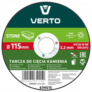 Tarcza tnąca do kamienia 115x3.2x22.2mm, VERTO 61H515