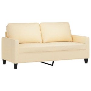 2-osobowa sofa, kremowa, 140 cm, tapicerowana tkaniną