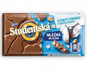 Czekolada STUDENTSKA Mleczna KOKOSOWA Orzechy 170g
