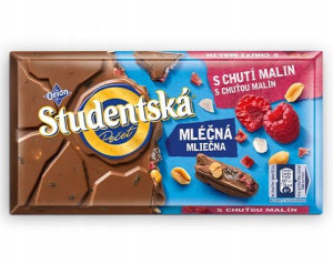 Czekolada STUDENTSKA Mleczna Galaretka MALINA 170g