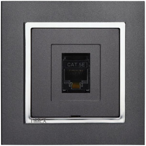 Gniazdo internetowe LAN RJ45 8-PIN MAGIC grafit / chrom