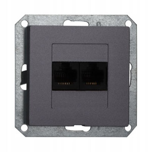 Gniazdo moduł internetowe 2 x LAN RJ45 8-PIN MAGIC grafit *