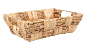 Prostokątny Koszyk Z Hiacynta Wodnego 30x22x9 Cm