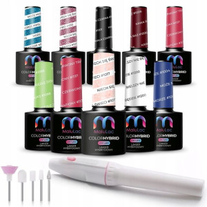 10x lakier hybrydowy MaluLac + Frezarka manicure