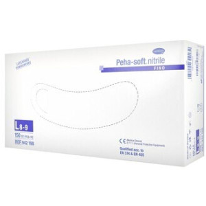 Rękawice Peha-Soft Nitrile Fino, bezpudrowe, diagnostyczne, r. L, 150 szt.