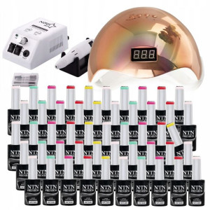 50x lakier hybrydowy + GRATIS lampa i frezarka
