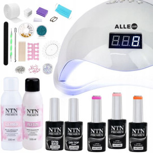 Zestaw manicure lakiery hybrydowe z lampą 48W NTN