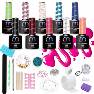 10x lakier hybrydowy MaluLac + akcesoria manicure