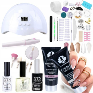 Zestaw 2x Powder Gel Akrylożel Lampa 54W FREZARKA